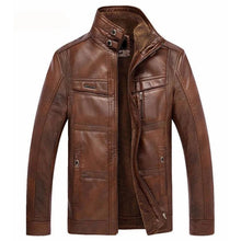 Load image into Gallery viewer, Mens Classic Leather Jacket Men Coats