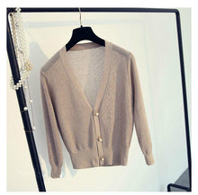 Load image into Gallery viewer, V Neck Sueter Mujer Buttons Sweater