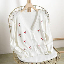 Load image into Gallery viewer, Loose Embroidery Crane Sweater