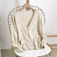 Load image into Gallery viewer, Loose Embroidery Crane Sweater