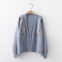 Load image into Gallery viewer, Flower Embroidery Knitting Sweater