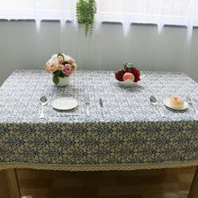 Load image into Gallery viewer, Retro Linen Cotton Tablecloth Washable
