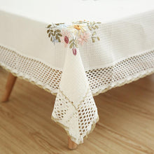 Load image into Gallery viewer, Tablecloth White Hollow Lace Cotton Linen