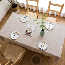 Load image into Gallery viewer, Dot Plaid Decorative Table Cloth