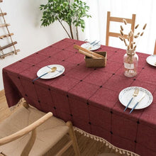 Load image into Gallery viewer, Dot Plaid Decorative Table Cloth
