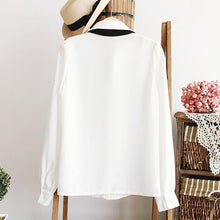 Load image into Gallery viewer, Tie White Blouses Chiffon Casual Shirt
