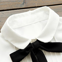 Load image into Gallery viewer, Tie White Blouses Chiffon Casual Shirt

