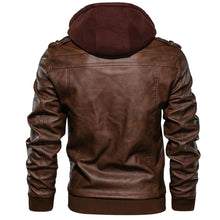 Load image into Gallery viewer, Brand Oblique Zipper Motorcycle Leather Jacket
