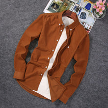 Load image into Gallery viewer, Men&#39;s Corduroy Stand Collar Shirts
