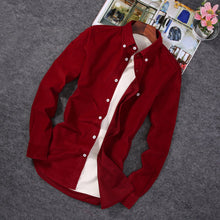 Load image into Gallery viewer, Men&#39;s Corduroy Stand Collar Shirts
