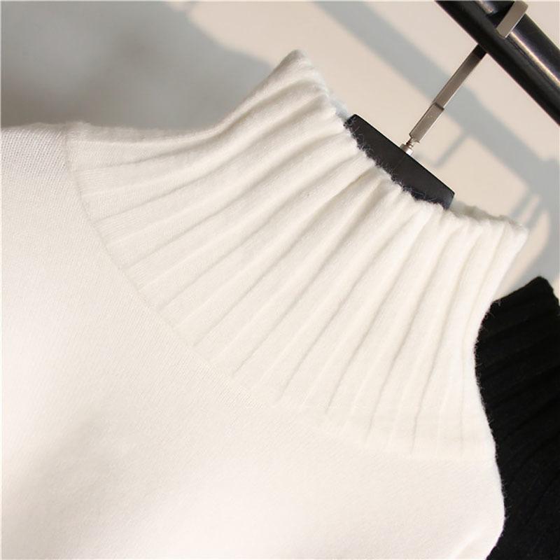 High Elasticity Knitted Ribbed Sweater