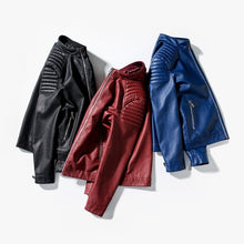 Load image into Gallery viewer, Spring Autumn Biker Leather Jacket Men
