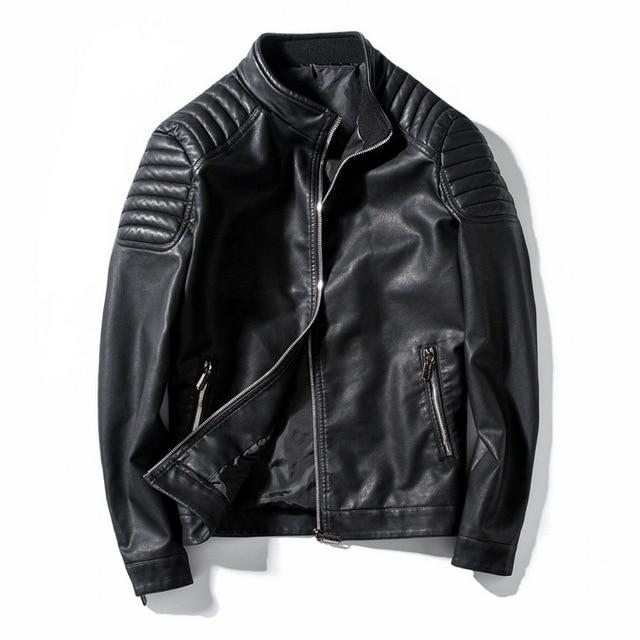 Spring Autumn Biker Leather Jacket Men