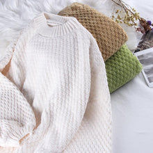 Load image into Gallery viewer, Chenille Lantern Sleeve Solid Sweater
