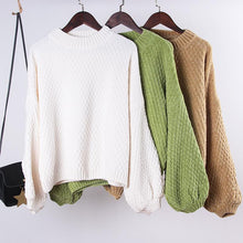 Load image into Gallery viewer, Chenille Lantern Sleeve Solid Sweater
