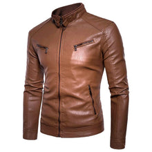Load image into Gallery viewer, Men Leather Jacket Autumn New Motorcycle
