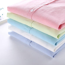 Load image into Gallery viewer, Long Sleeve Oxford White Blue Shirt
