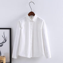 Load image into Gallery viewer, Long Sleeve Oxford White Blue Shirt
