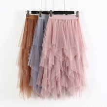 Load image into Gallery viewer, Women Irregular Hem Mesh Tutu Skirt
