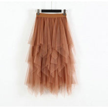 Load image into Gallery viewer, Women Irregular Hem Mesh Tutu Skirt
