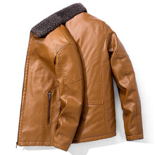 Load image into Gallery viewer, Winter Fleece Leather Jacket Men&#39;s Warm
