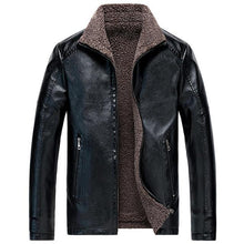 Load image into Gallery viewer, Winter Fleece Leather Jacket Men&#39;s Warm
