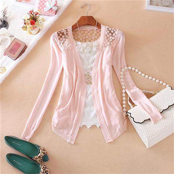 Long Back Lace Cardigan Sweater