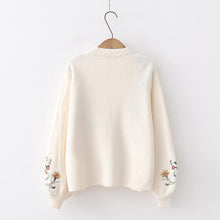 Load image into Gallery viewer, Flower Embroidery Knitting Sweater
