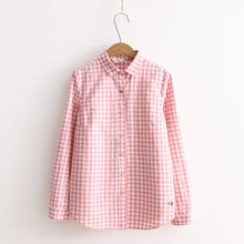 Load image into Gallery viewer, Whale Embroidery Women Plaid Shirts
