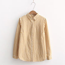 Load image into Gallery viewer, Whale Embroidery Women Plaid Shirts
