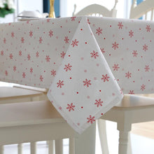 Load image into Gallery viewer, Red Snowflakes Christmas Table Cloth

