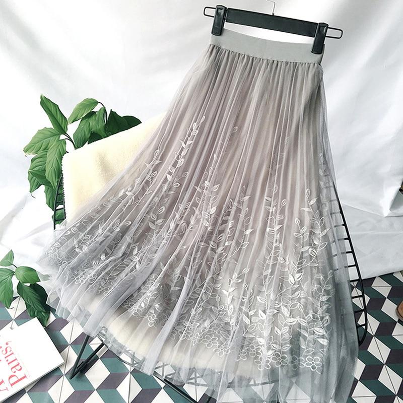 A-line Tutu Lace Mesh Skirt