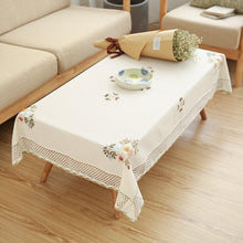 Load image into Gallery viewer, Tablecloth White Hollow Lace Cotton Linen
