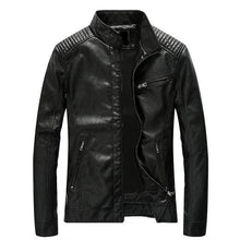 Load image into Gallery viewer, Leather Jacket Men Solid Casual Faux
