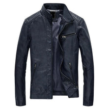 Load image into Gallery viewer, Leather Jacket Men Solid Casual Faux
