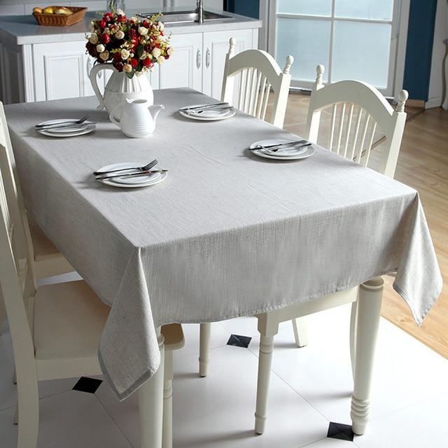 Korean Cotton Linen Tablecloth Solid